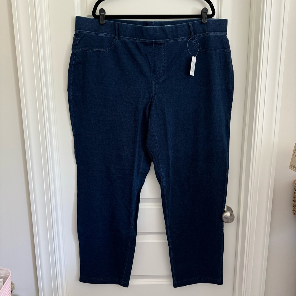 NWT Lands' End starfish Women's Straight Leg Jeans - Dark Blue